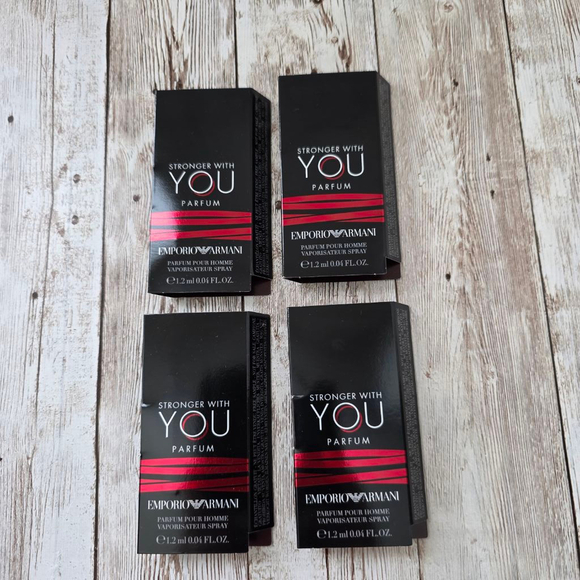 Men's Emporio Armani Stronger With You samples 1.2 ml Black/Red - Picture 1 of 2